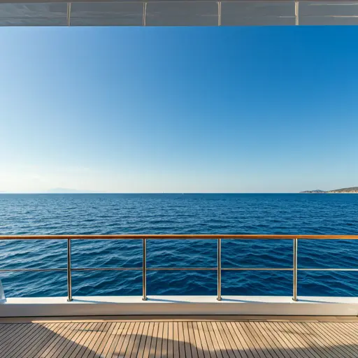 منظر من سطح يخت فاخر يطل على مياه الخليج العربي